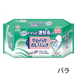 リブドゥ　Ｔトイレに流せるやわらかおしりふき バラ　９０枚入