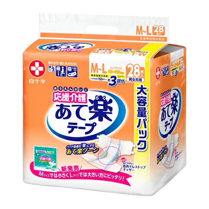 【母の日メッセージカード】白十字 応援介護テープ止め　あて楽 Ｍ－Ｌ　２８枚