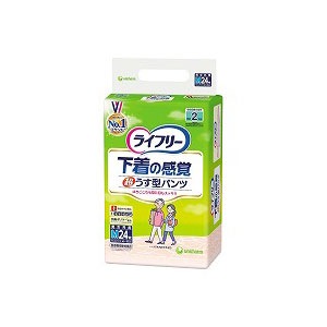ユニ・チャーム　ライフリー下着の感覚超うす型パンツＬサイズ　１ケース（２２枚×３袋）
