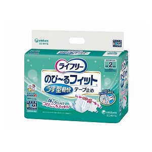 ユニ・チャーム　ライフリーのび～るフィットうす型軽快テープ止め　Ｌサイズ　１ケース（２０枚×４袋）