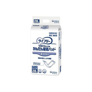 ユニ・チャーム　ライフリーかんたん装着パッド　スーパー　１ケース（２８枚×４袋）