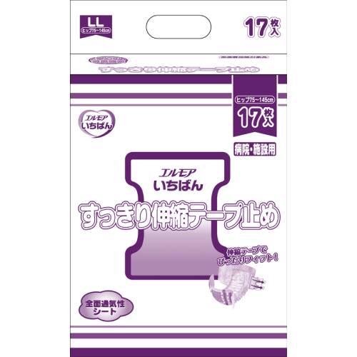 エルモアいちばんすっきり伸縮テープ止めスリムタイプ S 8袋合計192枚 カミ商事 エルモアいちばん すっきり伸縮テープ止め 袋 LL