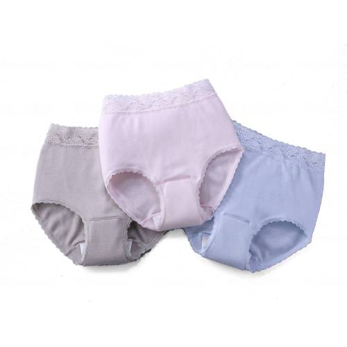 ミルクヴェッチ 綿100%レース付ソフトガーゼ失禁ショーツ3色組 介護用品 介護 肌着 パンツ ショーツ レース 尿もれ  日本製 国産 福祉用品 高齢者