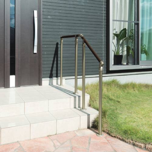 マツ六 ストレートEZレール 36アルミ 樹脂巻手すり棒 ココア 4m EZ