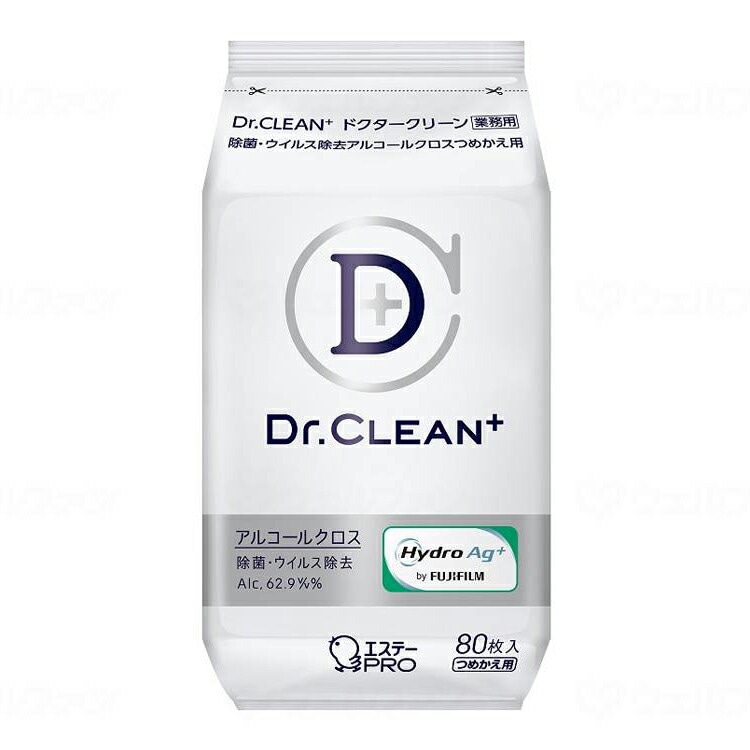エステー Dr.CLEAN+除菌・ウイルス除去アルコールクロスつめかえ ケース 566519 除菌 ウイルス除去効果 感染対策 プロテクト 掃除 シート
