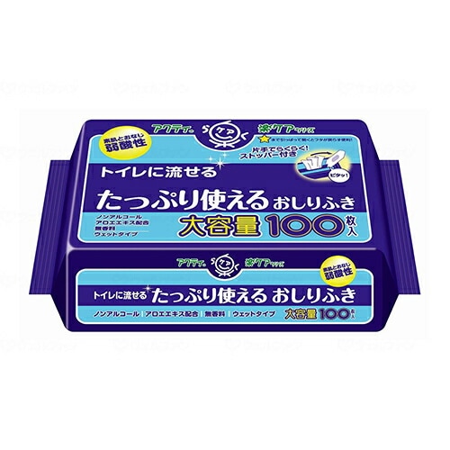 【母の日メッセージカード】日本製紙クレシア Tトイレに流せるタップリ使えるおしりふき 100枚 ケース 955433ノンアルコール おしり拭き トイレ ストッパー機能つき 介護 介護用品