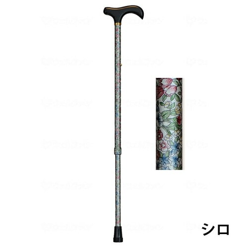 瀬川商店 アルミ製花柄伸縮杖 アカ/クロ/シロ/ムラサキ 980548木製