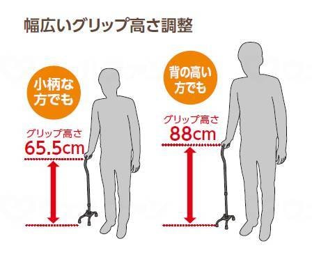 テイコブアルミ製4点杖（ステッキ）【介護用品 福祉用具 歩行関連 四