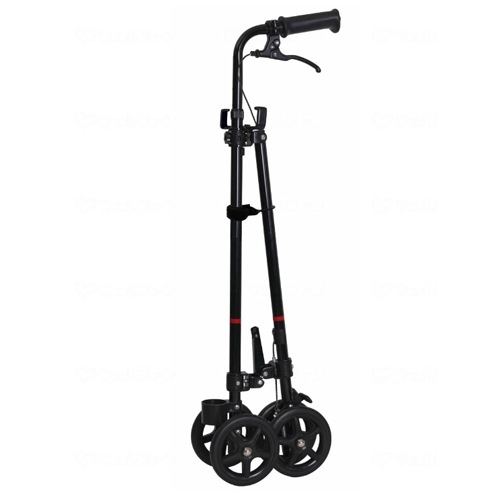 フジホーム ハンドレールステッキ2 ブラック【介護用品 ステッキ