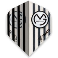 【XQ DARTS MAX】MvG フライト　マイケル・ヴァン・ガーウェン　折りたたみタイプ　ダーツ用　クリア＆ブラックストライプ|フライト（折りたたみタイプ）|ダーツフライト