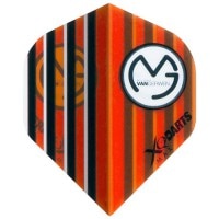 【XQ DARTS MAX】MvG フライト　マイケル・ヴァン・ガーウェン　折りたたみタイプ　ダーツ用　レッド＆ブラックストライプ|フライト（折りたたみタイプ）|ダーツフライト