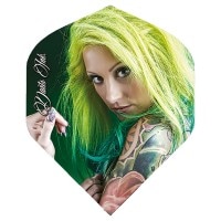 デザイナ INK グリーンヘアー フライト Designa Darts Ink Grenn hair Flight|フライト（折りたたみタイプ）|ダーツフライト