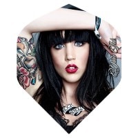 デザイナ INK ブラックヘアー フライト Designa Darts Ink Black hair Flight|フライト（折りたたみタイプ）|ダーツフライト