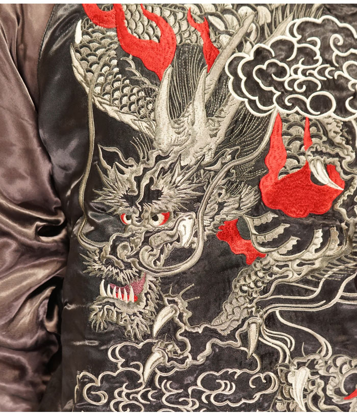 花旅楽団 ハナタビガクダン 和柄 スカジャン メンズ 総刺繍