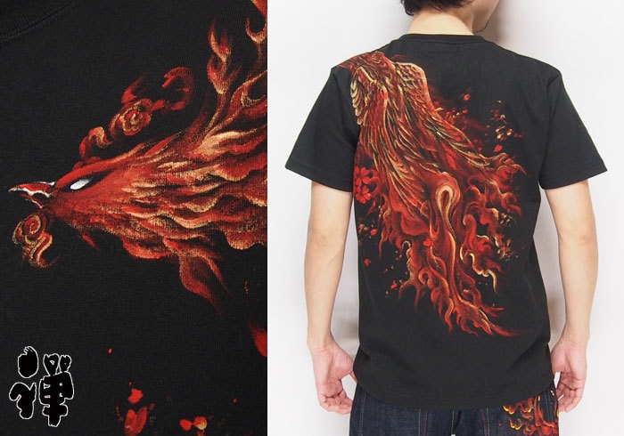 t様♡専用商品　シザリガーfit 用黒和服 Tシャツ 和柄 流水鯉刺繍（黒） 絡繰魂 和柄VネックTシャツ : 祭屋