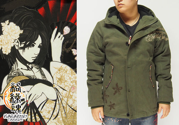 小さいサイズのみ在庫あり】抜刀娘 絡繰魂 妃那 裏ボア フード付き 和