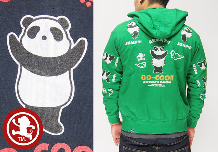 悟空本舗[ゴクー]GO-COO パンダフラッシュ 和柄パーカー/日本製