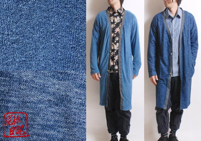 torotanさま専用最終価格！藍✖︎レンガ色作務衣　羽織り　刺子　インディゴ torotanさま専用最終価格！藍✖︎レンガ色作務衣 羽織り 刺子 インディゴ