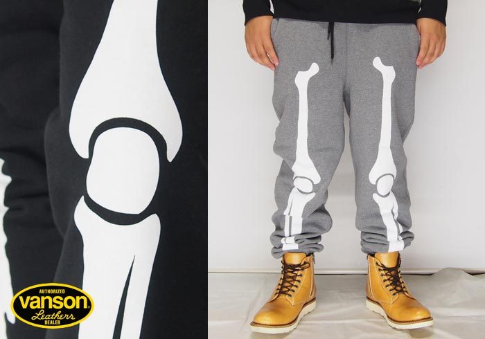 VANSON[バンソン] スカル スウェット パンツ/NVBL-804/送料無料
