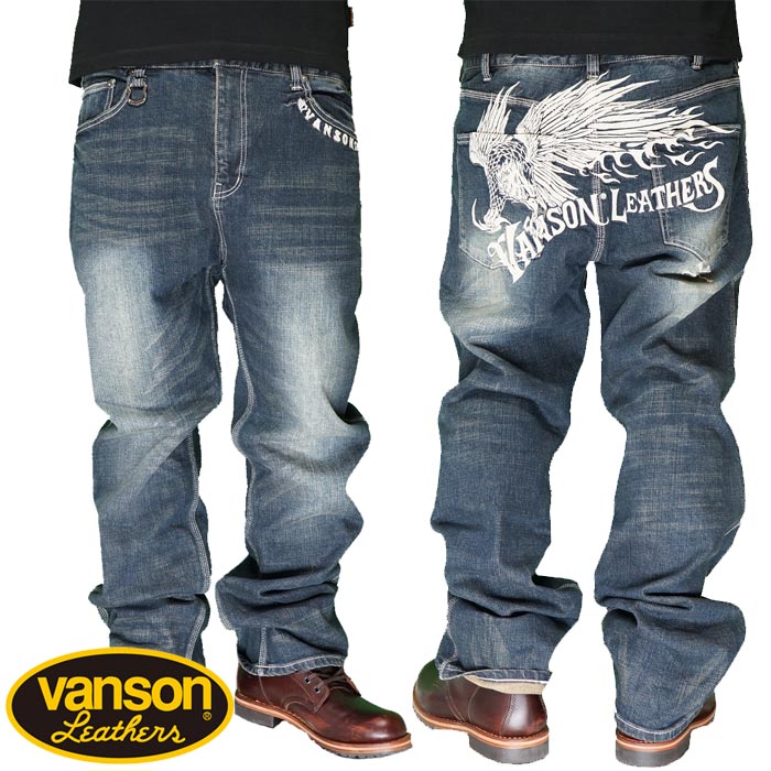 ✨希少✨VANSON バンソン ブラックデニム イーグル 鷲 刺繍 34 ✨希少✨VANSON バンソン ブラックデニム イーグル 鷲 刺繍 34