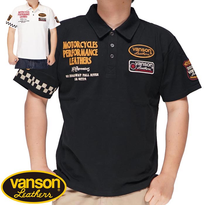 VANSON バンソン ポロシャツ 半袖 メンズ ロゴ NVPS-2202 送料無料 VANSON バンソン ポロシャツ 半袖 メンズ ロゴ NVPS-2202 送料無料