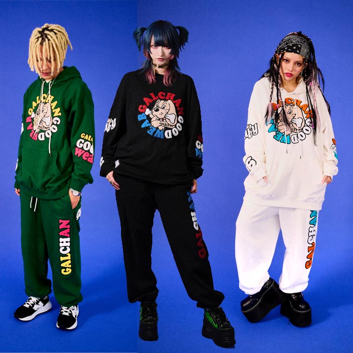 GALFY ガルフィー　燃えるわんわん SETUP ナイロンセットアップ　L GALFY ガルフィー 燃えるわんわん SETUP ナイロンセットアップ L