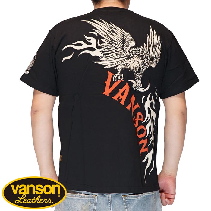 VANSON バンソン Tシャツ 半袖 メンズ 刺繍 イーグル NVST2403 送料