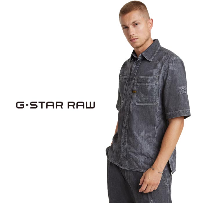 G-STAR RAW デニムブルー 半袖シャツ G-STAR RAW 半袖デニムシャツ - メルカリ