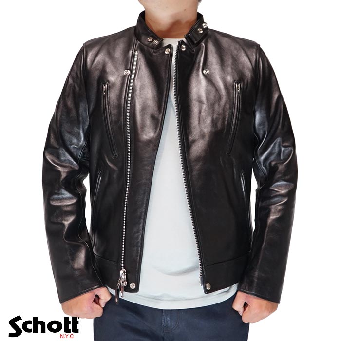 送料関税込み★JOSEPH★ダブルブレスト レザージャケット Schott(ショット) レザー ジャケット ダブルブレストライダース