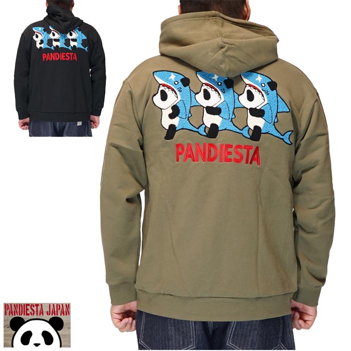 パンディエスタ PANDIESTA パーカー メンズ パンダ シャーク 裏毛 和柄