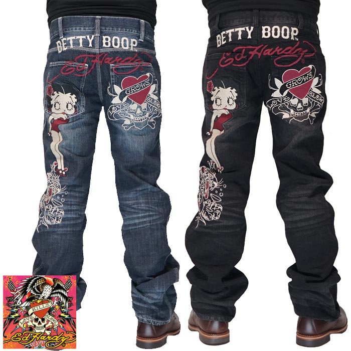 Ed Hardy エドハーディー デニムジーンズ ユニセックス ED HARDY エドハーディー ベティブープ ベティー コラボ