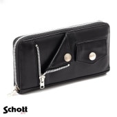 Schott(����å�) �ߥ˥饤������ LEATHER RIDERS ZIP WALLET �쥶�� �饤������ ���å� ������å� ��� 782-4970056 ����̵��
