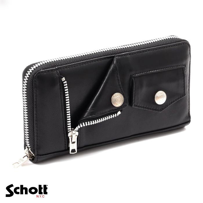 Schott(ショット) ミニライダース LEATHER RIDERS ZIP WALLET レザー