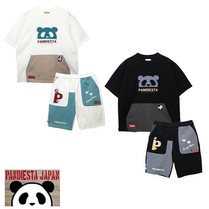 パンディエスタ PANDIESTA カンガルーポケット Tシャツ＆ショーツ セットアップ 上下組 パンダ メンズ ユニセックス 和柄 585958 送料無料 パンディエスタ PANDIESTA カンガルーポケット Tシャツ＆ショーツ