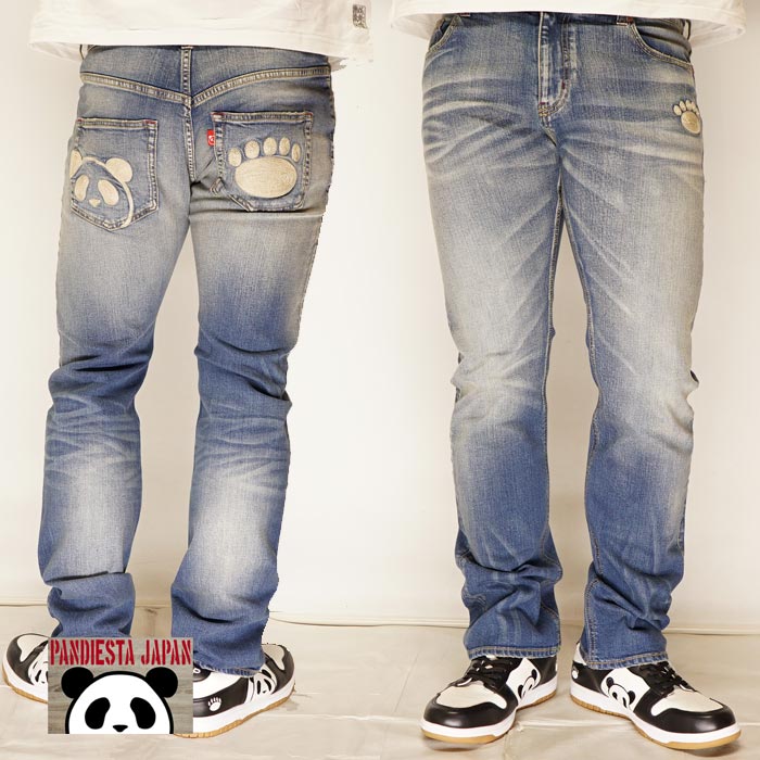 パンディエスタ PANDIESTA 熊猫謹製 ウォッシュ加工 ストレッチ