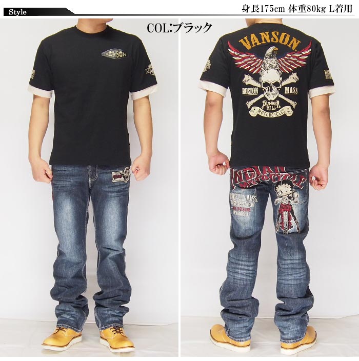 ���ָ������8690�ߤ�40%OFF������[SALE] VANSON[�Х󥽥�] ������������ �������� �ɽ� T�����/Ⱦµ/NVST-906