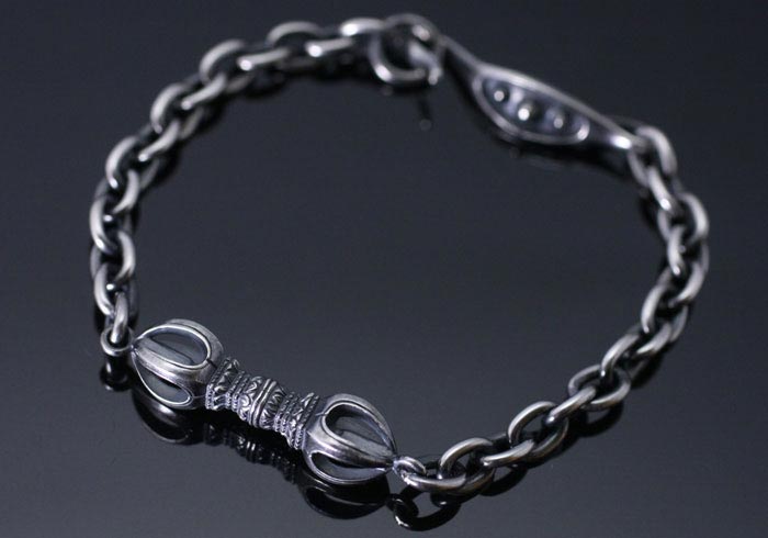 龍頭[ﾘｭｳｽﾞ] 五鈷杵ブレスレット/BR-23/和柄シルバーアクセサリー/送料