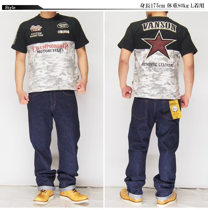 ���ָ������8690�ߤ�30%OFF������[SALE] VANSON[�Х󥽥�] �ӥå������� �졼���� �ɽ� T�����/Ⱦµ/NVST-903/����̵��