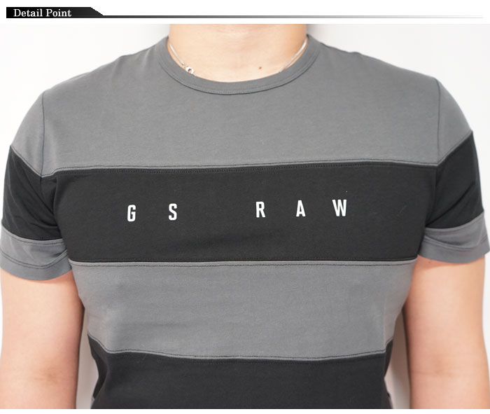 ��󥵥����Τ����7700�ߤ�20%OFF������[SALE] ���������� ���� G-STAR RAW T����� Ⱦµ ��� ���ȥ饤�� Block Stripe GR Round Neck T-Shirt D17146-336 �ڥ������������鿷��T����Ĥ��о�!!��/����̵��