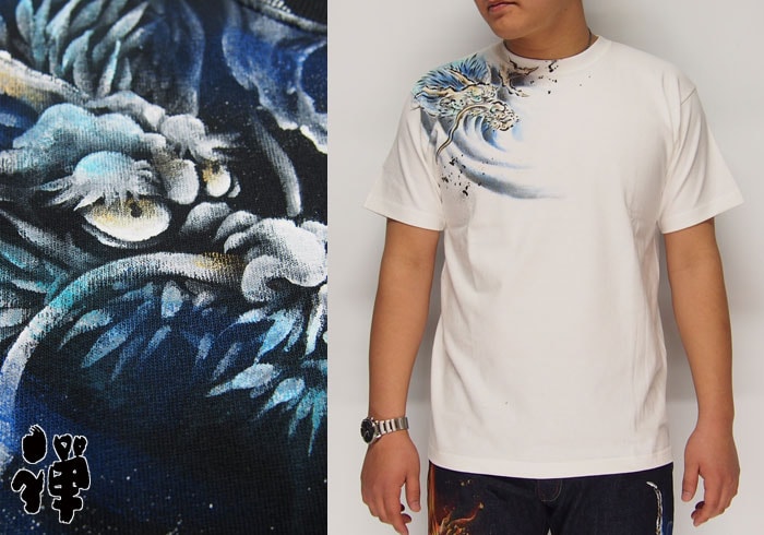 直筆サイン入り龍玄としNYANTARO 長袖Tシャツ本人着用 和柄 タートルネック長袖 ＜道長取りに辻が花/黒＞ | 京友禅