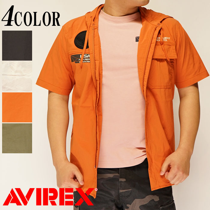 AVIREX ナイロンパーカー(半袖)2XL AVIREX アヴィレックス BLACKPROJECT フード 半袖 ジャケット パーカー