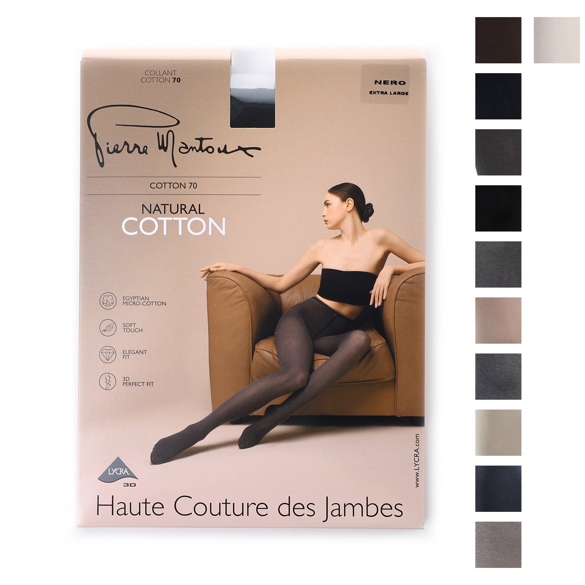 『ネコポス対応(2点まで)』Pierre Mantoux ピエールマントゥー コットンタイツ/,タイツ/COTTON 70 コットン70デニール レディース