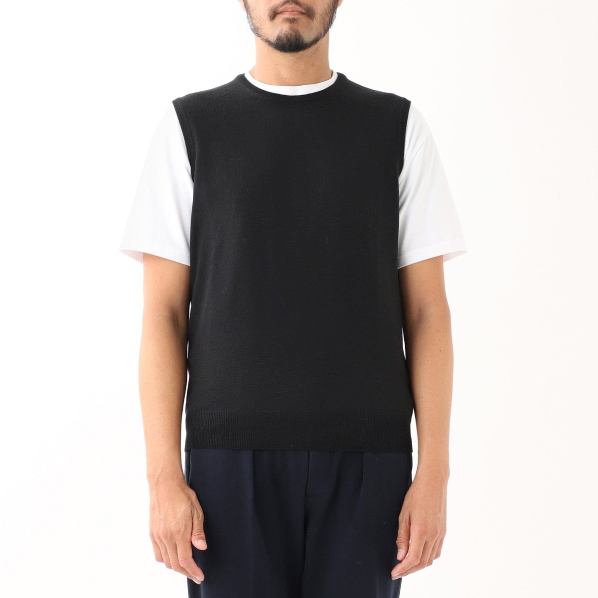 グランサッソ GranSasso コットンベスト 白 タグ付き Gran Sasso size42 イタリア製コットンニットベスト