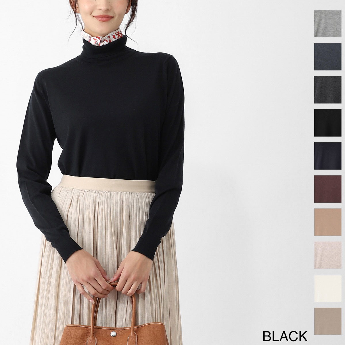 JOHN SMEDLEY ジョンスメドレー タートルネックセーター/CATKIN エクストラファインメリノウール 30ゲージ SLIM FIT レディース