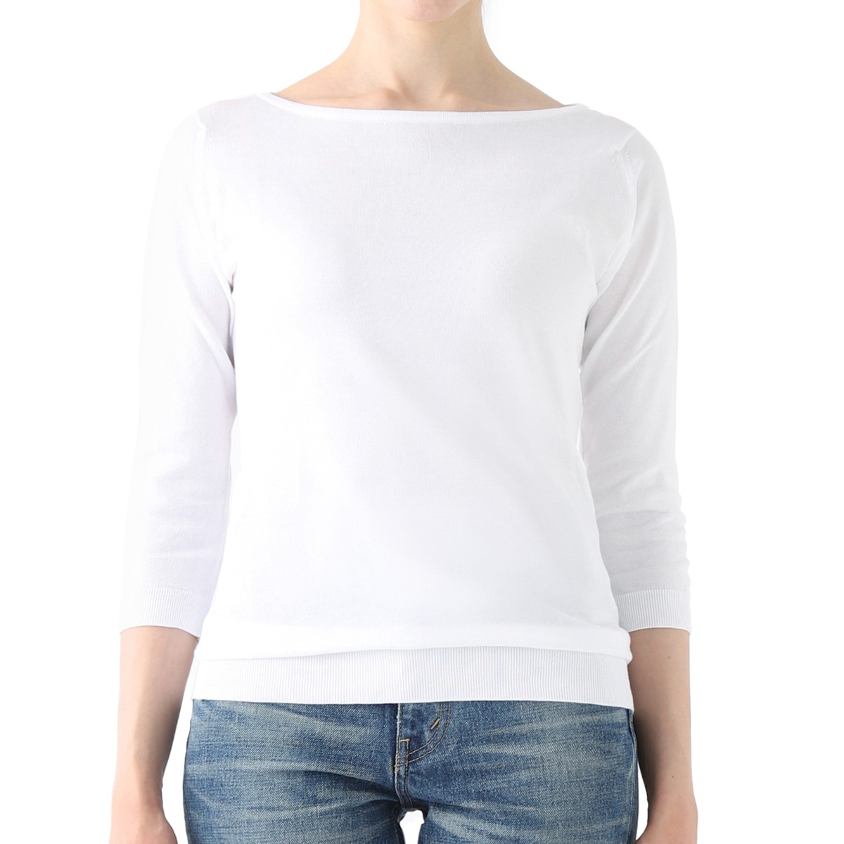 【アウトレット】JOHN SMEDLEY ジョンスメドレー ボートネック 7分袖ニット/CASSANDRA シーアイランドコットン 30ゲージ SLIM FIT レディース