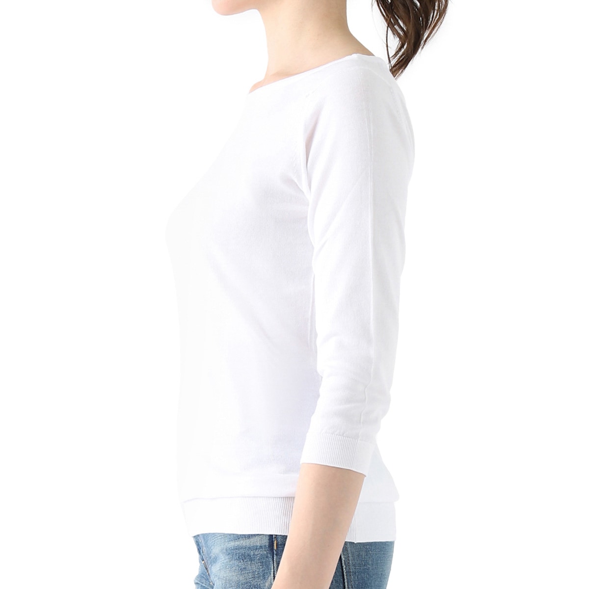 【アウトレット】JOHN SMEDLEY ジョンスメドレー ボートネック 7分袖ニット/CASSANDRA シーアイランドコットン 30ゲージ SLIM FIT レディース