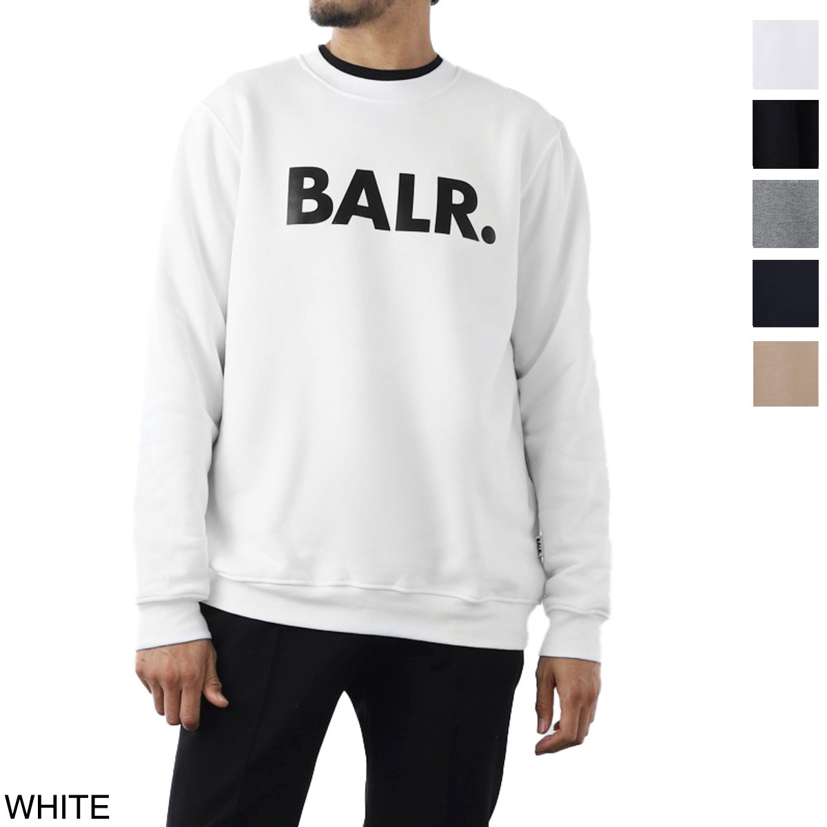 1円スタート☆BALR. ボーラー☆クルーネックロゴデザイントレーナー裏起毛スウェット 【-灰色-Mサイズ】 タグ付き新品 BALR. ロゴクルーネック トレーナー XXL 大きい