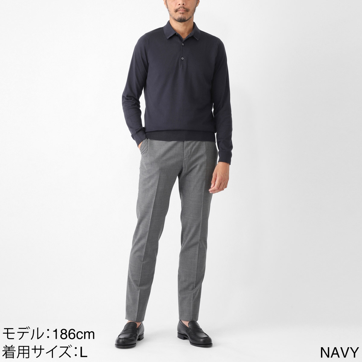 JOHN SMEDLEY ジョンスメドレー 長袖 ポロシャツ/BRADWELL シー