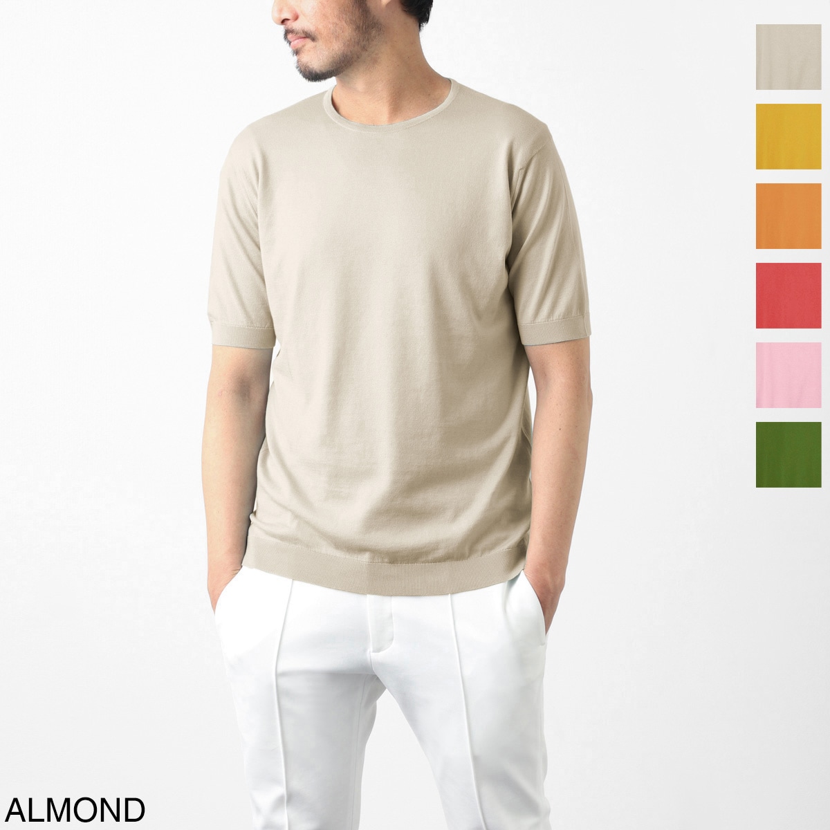 【アウトレット】【ラスト1点】JOHN SMEDLEY ジョンスメドレー クルーネック半袖ニット/BELDEN シーアイランドコットン 30ゲージ STANDARD FIT メンズ