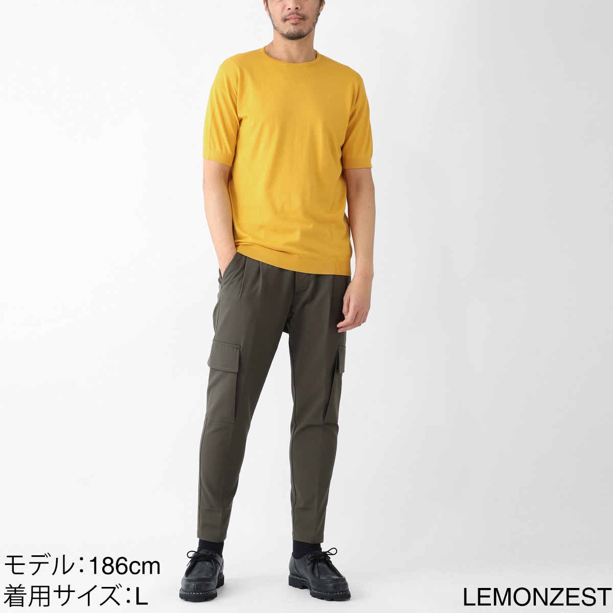 美品　ジョンスメドレー×アナイ　半袖　サマーニット　コットンニット 送料無料 JOHN SMEDLEY 半袖コットンピコネックニット○ジョン